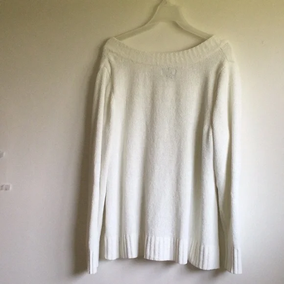 Sonoma Oversized Soft V-Neck Sweater, off-white, labeled size XL - Picture 2 of 8